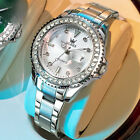 Ladies Watch Elegant Diamonds Steel Strip Leather Strap Luminous Waterproof New