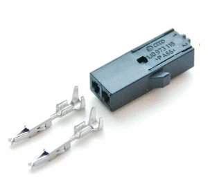 2 Pin Connector Plug VAG 1J0-973-119 & Terminals Crimps VW Audi Skoda Seat Way - Picture 1 of 1
