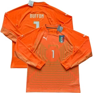 Maglietta Portaportiere Arancione 2014/15 Italia Autentica #1 BUFFON 2XL GK Manica Lunga - Foto 1 di 12