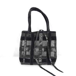 Victoria's Secret Black Mini Suede and Satin Mesh Bag - Picture 1 of 7