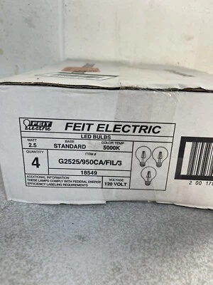 Feit Electric 25-Watt Equivalent G25 Dimmable Filament CEC 90 CRI Clear Glass - Image 1 of 3