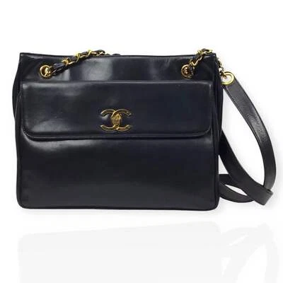 Authentic Chanel Classic Flap Bag Black Caviar Leather Gold Hardware - Image 1 of 4
