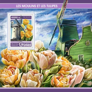Guinea 2017 MNH Windmills & Tulips Ballycopeland 1v S/S Flowers Stamps - Picture 1 of 1