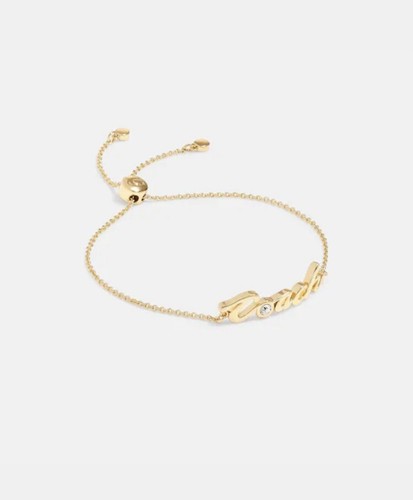 Braccialetto Slider Script Logo Coach Giallo Prezzo al dettaglio al dettaglio $98