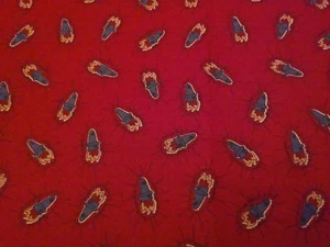 Cotton fabric, 44" wide x 3.33 yards, Dark Red with Flaming Torches, SPECTRIX - Picture 1 of 5
