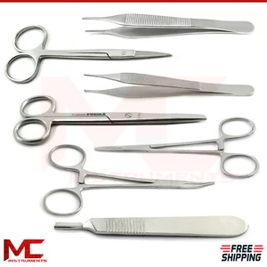 Minor Surgery Kit Tools Surgical Instrument Veterinary Suture Forceps Scissors - Picture 1 of 9