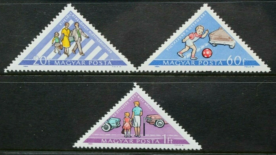 Seguridad vial Hungría 1964. Juego de 3. Como nuevo nunca montado. SG2021/2023. Foto 1 de 1
