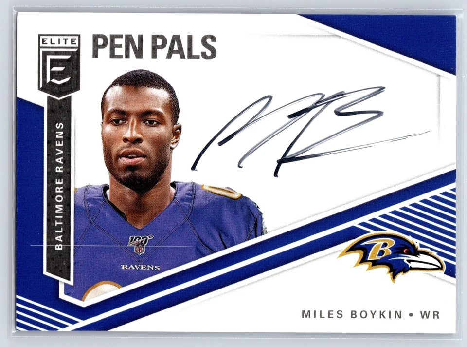 2019 Panini Donruss Elite Pen Pals Miles Boykin #PP-MB Rookie Auto RC - Image 1 of 2