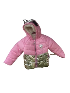 Disney Jr Minnie Mouse Pink and Silver Puffy Kids Jacket Size 5 Dreamwave R14 - Picture 1 of 12