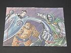 Marvel Greatest Battles Sketch card Puzzle By Jake Sumbing the thing dr doom