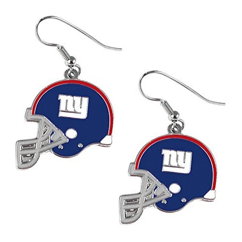 Sports Team NFL New York Giants J Hook Dangle Logo Earring Set Cover