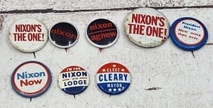 Richard "Dick" Nixon para Presidente Set (7) Diferentes Botones Prendedor Campaña Años 60 - Imagen 1 de 13