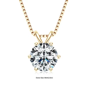 5ct Solitär Brilliantanhänger (Zertifikat) 18Kt Au platinierte 925 Ag Halskette - Bild 1 von 9