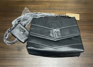 Steve Madden Bparker Quilted Shoulder Bag Purse Black NWT - Picture 1 of 10