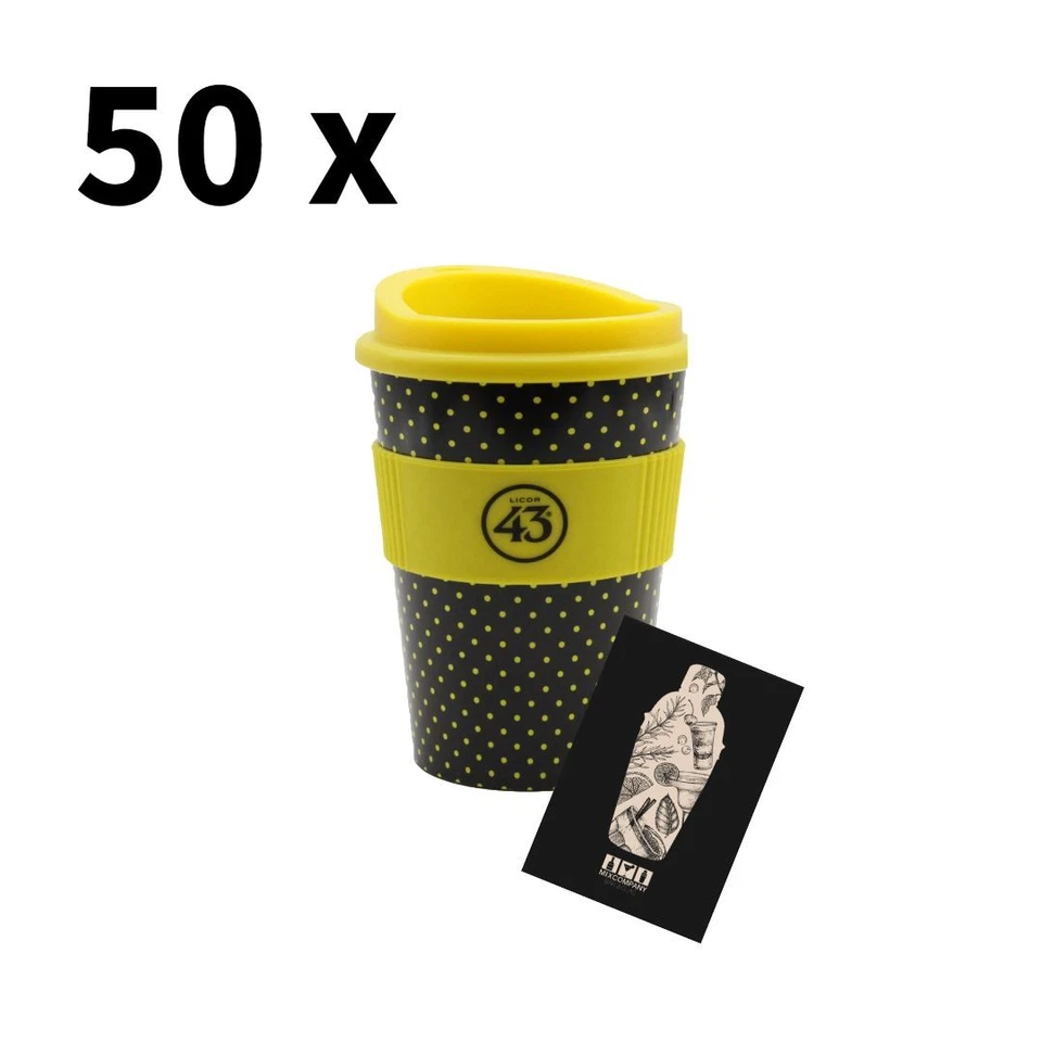 Licor 43 Kaffeebecher - 50er-Set Trinkbecher - XL Angebot Coffee to go mit Deck - Bild 1 von 1