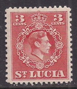 St Lucia 1949 KGV1 3cts Scarlet MM SG 148 ( C1218 ) - Picture 1 of 1
