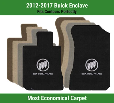 Alfombrillas delanteras Lloyd Velourtex para '12-17 Enclave con Buick Shield 1 con plata sobre negro Foto 1 de 4