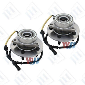 Pair Front Wheel Hub & Bearing Assembly For 2000-2003 Ford F-150 4WD 4-Wheel ABS