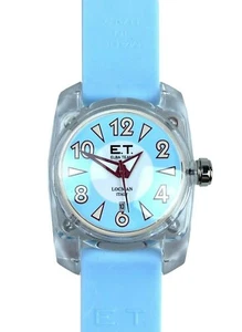 RELOJ LOCMAN ELBA EQUIPO CUARZO TRANSPARENTE CIELO AZUL SILICONA BANDA FECHA ITALIA NUEVO SIN CAJA - Imagen 1 de 7