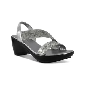 Karen Scott Women's Parney Embellished Slingback Wedge Sandals, Pewter Size 5M - Picture 1 of 5