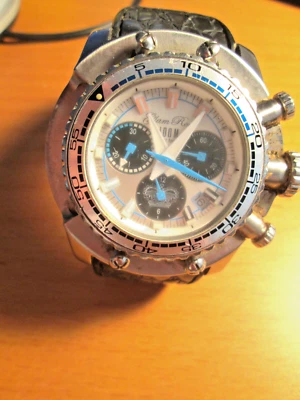 Reloj de buceo Glam Rock 10 ATM S/N GR20101 negro banda de goma bisel falta Foto 1 de 3