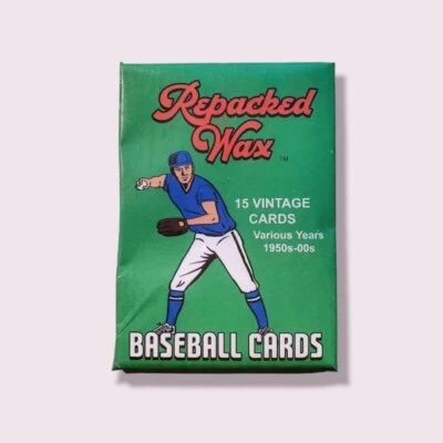 Baseball Wax Pack - Repacked Wax 15 Vintage Cards Various Years 1950s-00s - Image 1 of 4