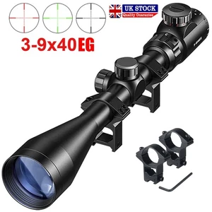 3-9x40 EG Cannocchiale da puntamento fucile rosso verde mirino illuminatore con attacco libero cannocchiale da puntamento fucile - Foto 1 di 14