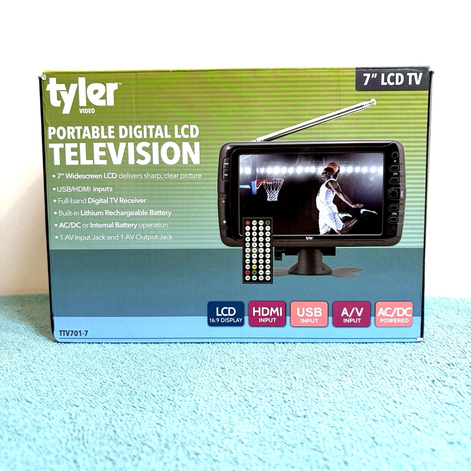 Tyler TTV701 7 pulgadas portátil recargable LCD TV con entradas HDMI y USB Foto 1 de 4