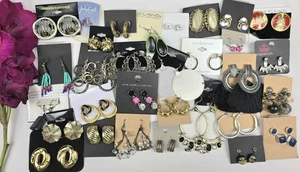 Vintage Modern Earrings Lot (30pairs) Pierced Clip-on - Picture 1 of 14