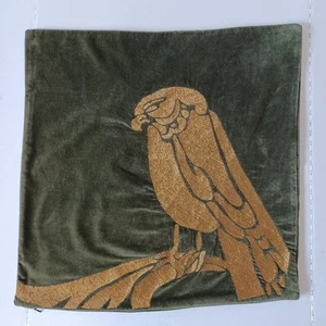 Williams Sonoma Zardozi Embroidered Falcon Velvet Pillow Cover 22" NWOT Flaw 1 - Picture 1 of 5