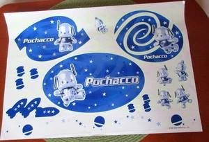 POCHACCO Glow-in-the-Dark Decals Vintage 2000 Blue&White New Old Stock - Picture 1 of 3