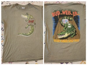 Vintage Budweiser Frosch Krokodil T-Shirt Large AOP Bier Promo 1996 - Bild 1 von 13