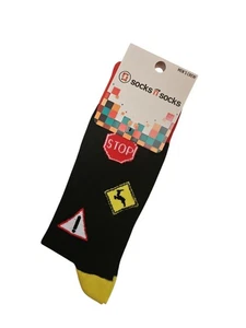 Socken N Socken Verkehrszeichen Fahren Neuheit Socken Gr. Large neu mit Etikett Herren  - Bild 1 von 2