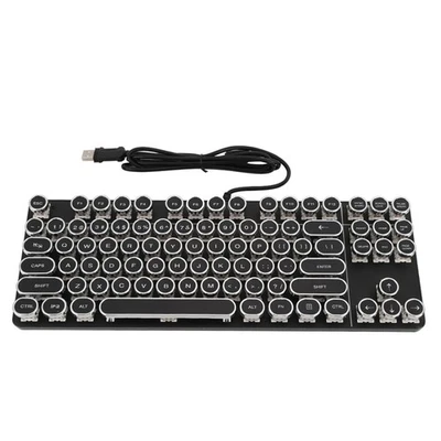 Punk Mechanical Keyboard 917 With Vintage Round Cap For Pubg Internet Cafe LS - Image 1 of 4