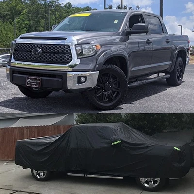 Cubiertas para auto camioneta 210T negras para Toyota Tundra SR5/Limited doble cabina camioneta Vdlfri Foto 1 de 4