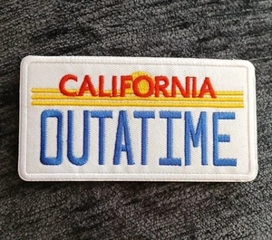 Back To The Future License Plate DeLorean Car Tag Patch 4 inches Outta time Film - Picture 1 of 3