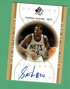 2000-01 UPPER DECK SP AUTHENTIC STEPHEN JACKSON AUTO SIGN OF THE TIMES NETS
