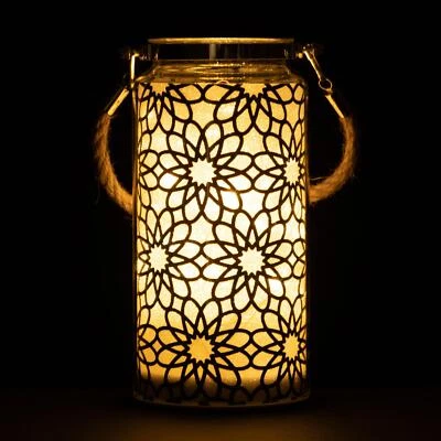 SHATCHI Weihnachten Glas Lampe 20cm Tischdeko Xmas LED Lichterkette schwarz Blumenglas