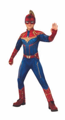 Rubies Captain Marvel Deluxe Superhero Suit Childrens Halloween Costume 700597 - Image 1 of 3