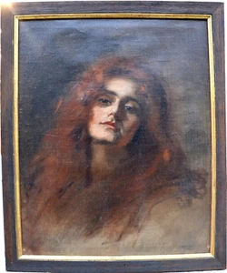 Portrait einer jungen rothaarigen Schönheit,Öl a. Leinwand, bez. F.v.Stuck 1904 - Bild 1 von 6