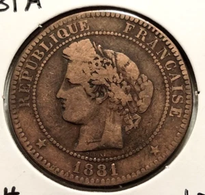 1881-A FRANCE 10 Centimes Coin - KM#815.1 - Combined Shipping (INV#6189) - Picture 1 of 4