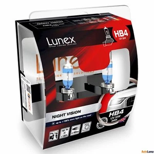 Lunex HB4 NIGHT VISION 9006 12V Headlight 100% more light Bulbs P22d 3600K Set - Picture 1 of 1