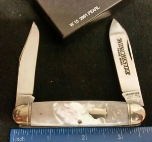 Winchester USA 2991P Equal end Moose knife, 1991 Mother of Pearl handles
