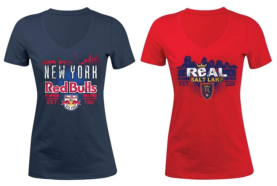 (Womens Ladies) MLS Soccer Short Sleeve V-Neck City Skyline Jersey Shirt - Image 1 of 1