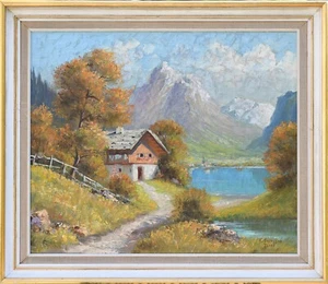 Ölgemälde GUSTAF SVENSSON Leinwand Tirol ca. 1950 60x50 cm - Bild 1 von 7