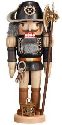 HANDWERKSKUNST AUS DEM ERZGEBIRGE Schiaccianoci guardiano notturno vari legno naturale 38 cm Monti Metalliferi rivenditore specializzato