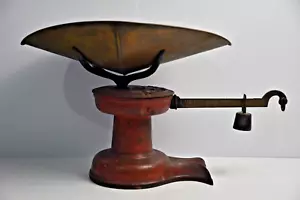 Antique 19th Century Howe Boale Rutland WI Fish Tail Red Cast Iron Scale - Picture 1 of 20