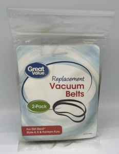 Great Value 2 PACK DIRT DEVIL Style 4, 5, & Fantom Fury Replacement Vacuum Belts - Picture 1 of 4