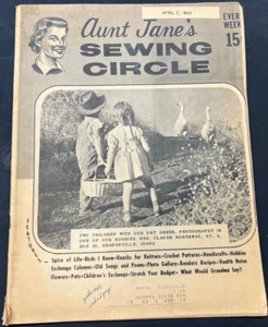 1963 Spring April Aunt Janes Sewing Circle Magazine Crewel Work Knitting - Picture 1 of 3