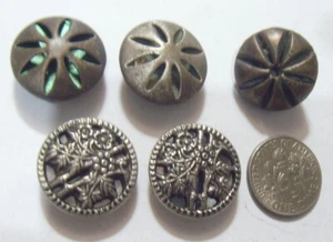 1800s to 1920s antique metal mirror back collector buttons assorted lot 54101 - Picture 1 of 10